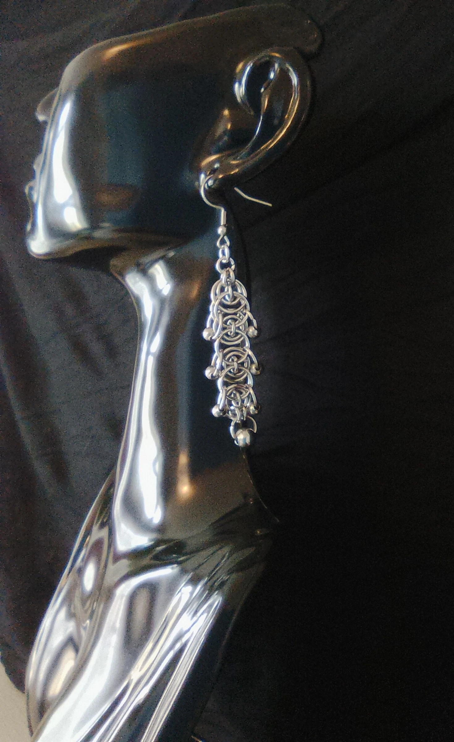 Boucles d'oreilles chainmail celtique 